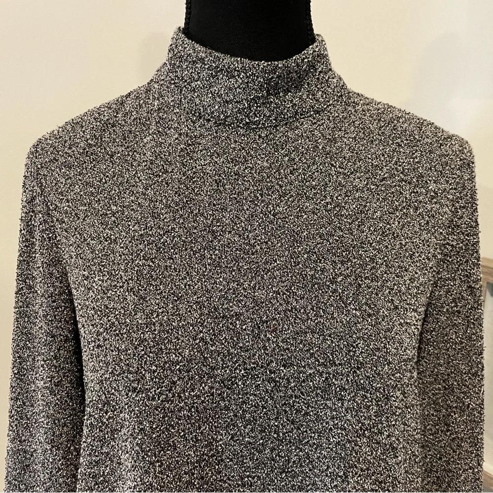 Zara Grey Boucle Mock Neck Sweater with Exposed Back Zipper VGUC - Picture 5 of 13
